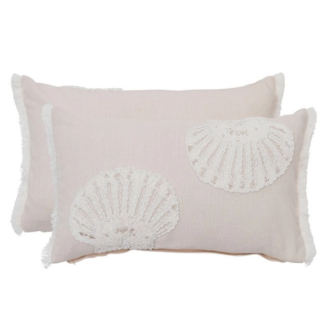 Shell Embroidered Oblong Cushion by M.U.S.E.