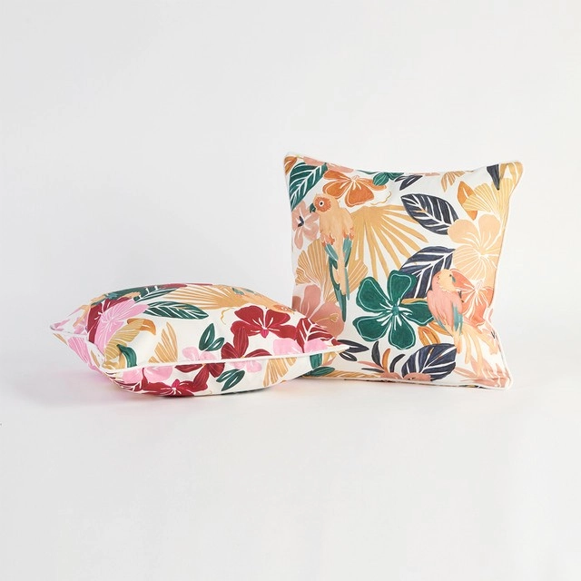 Sundays Paradiso Bird Clay Square Outdoor Cushion by Pillow Talk