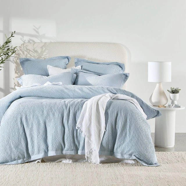 Waffle Blue Quilt Cover Set by M.U.S.E.