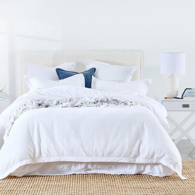 Waffle White Quilt Cover Set by M.U.S.E.