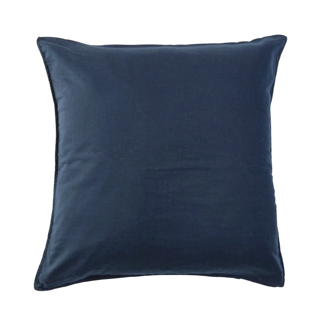 Washed Linen Look Navy European Pillowcase by Essentials