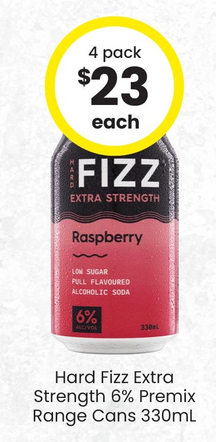 Hard Fizz Extra Raspberry 330ml Can 4 Pack