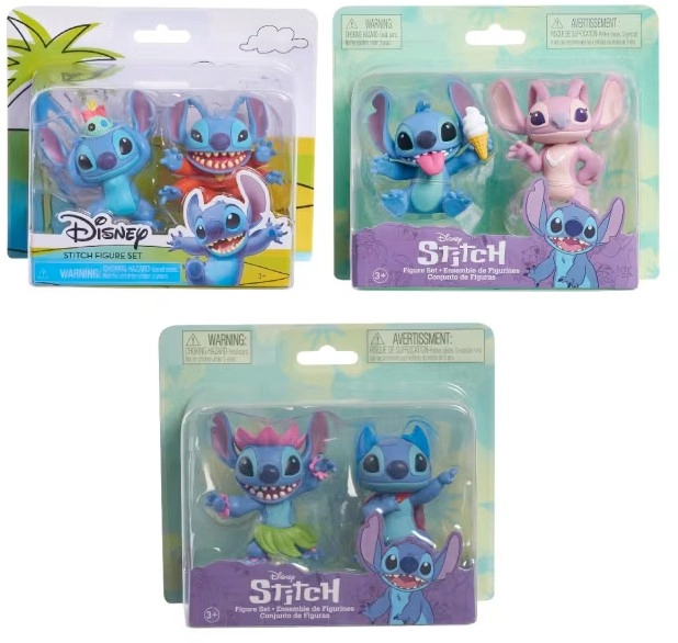 2 Pack 8cm Disney Stitch Figure Set - Assorted