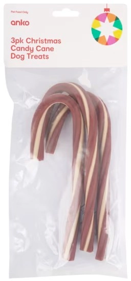 3 Pack Dog Christmas Treat Candy Canes