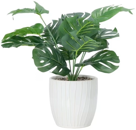 Artificial Monstera in Ceramic Pot