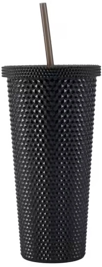 Black Textured Smoothie Tumbler