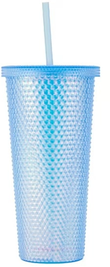 Blue Textured Smoothie Tumbler