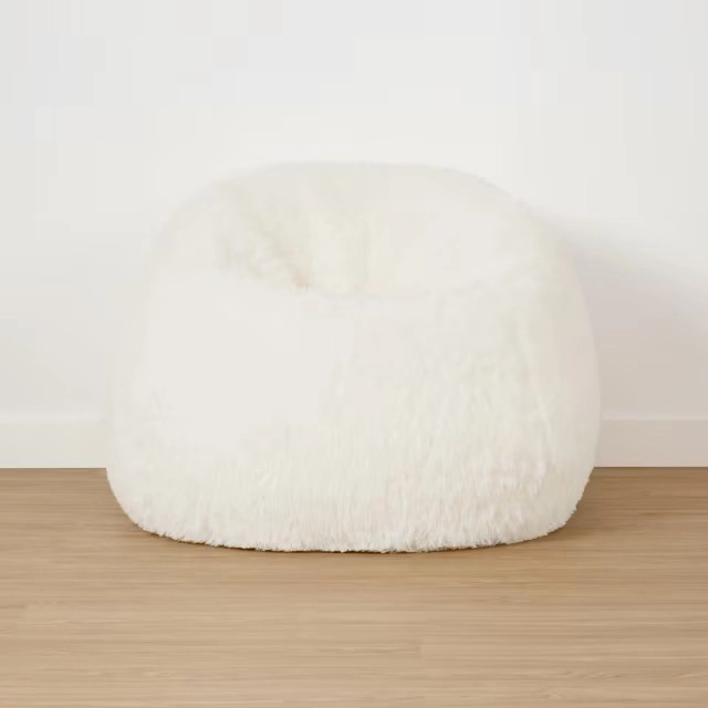 Fluffy Bean Bag - White