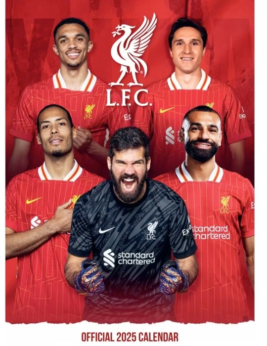 Official 2025 A3 Calendar - Liverpool FC