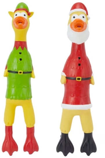 Pet Toy Christmas Squeaky Chicken - Assorted