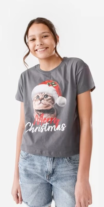 Photographic Cat Christmas T-Shirt