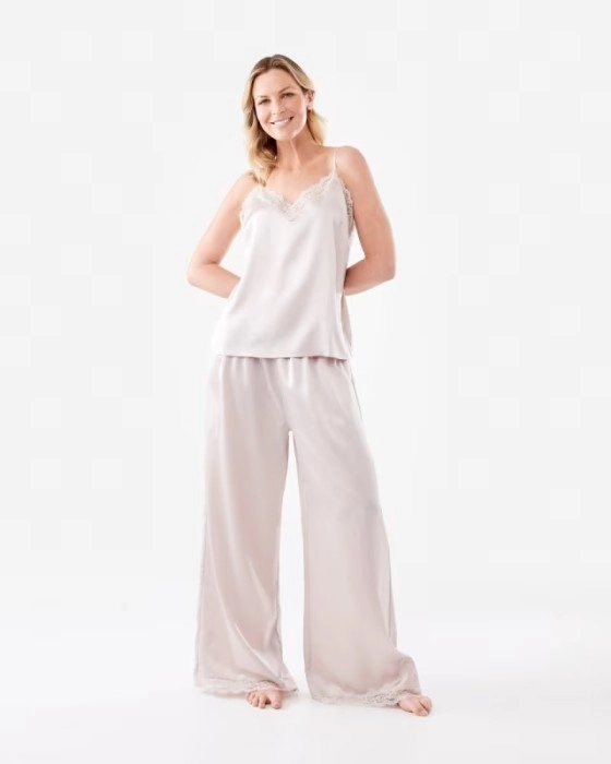 Satin Lace Cami and Pants Pyjama Set