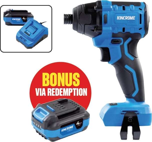 Kincrome 18V 4.0AH Brushless Impact Driver Kit