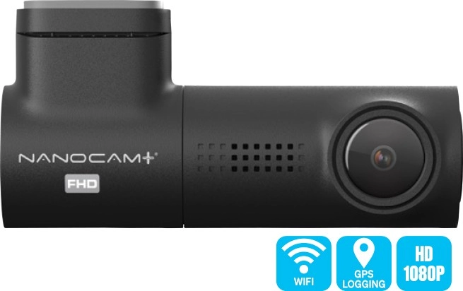 NanoCam+ 1080P Barrel Dash Cam with GPS & Wi-Fi