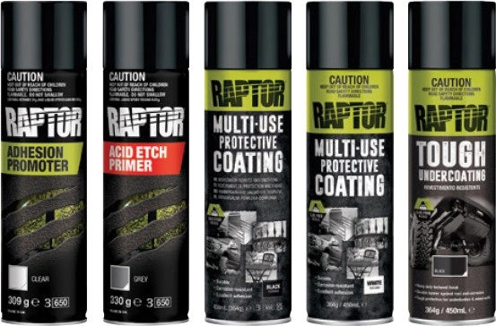 Selected Raptor Protective Coating Aerosols^