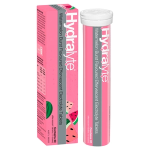 Hydralyte Watermelon Burst Flavoured Effervescent Electrolyte Tablets 20 Tablets