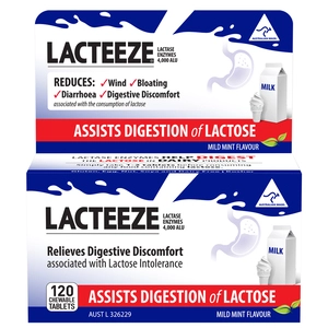 LACTEEZE Lactase Enzymes 120 Tablets