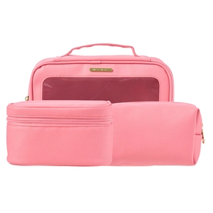 MP Cosmetics Coral Pink Organiser 3 Piece Set