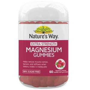 Nature's Way Extra Strength Magnesium Gummies Raspberry Flavour 60 Gummies