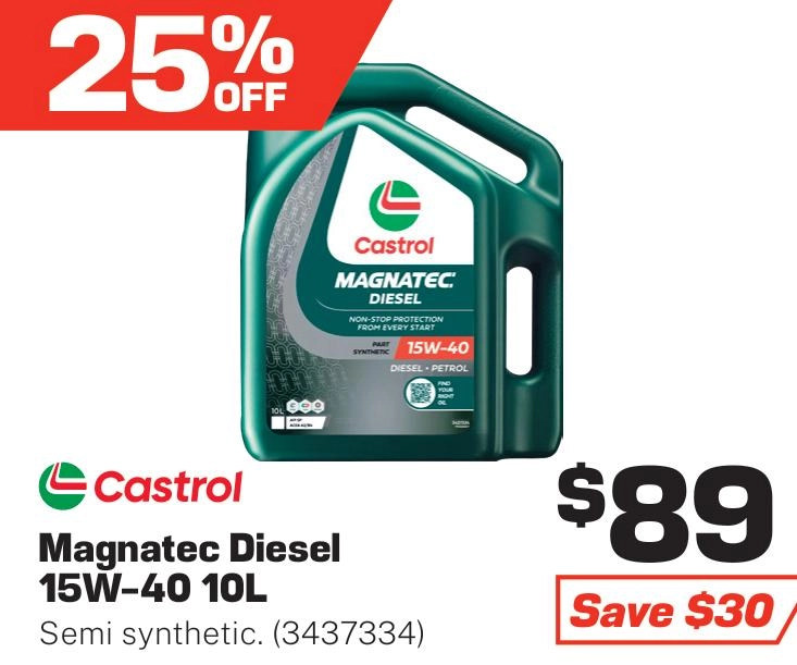 Castrol Magnatec Diesel 15W-40 Engine Oil 10L - 3437334