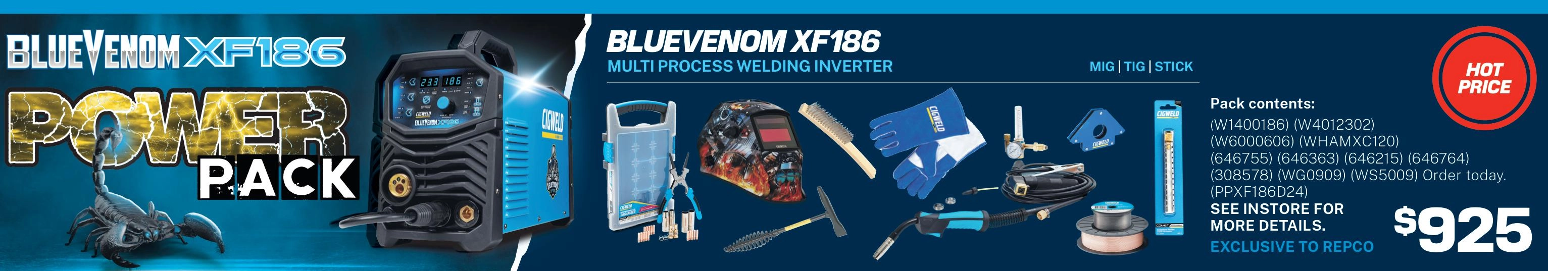 Cigweld BlueVenom XF186 Power Pack - PPXF186D24