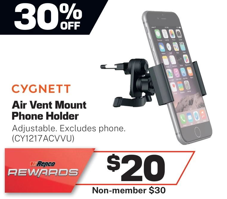 Cygnett Adjustable Vent Mount Car Phone Holder - CY1217ACVVU