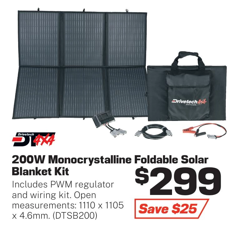 Drivetech 4x4 200W Foldable Solar Blanket - DTSB200