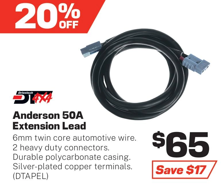 Drivetech 4x4 50A 5m Extension Lead with Anderson Plug Connectors - DTAPEL