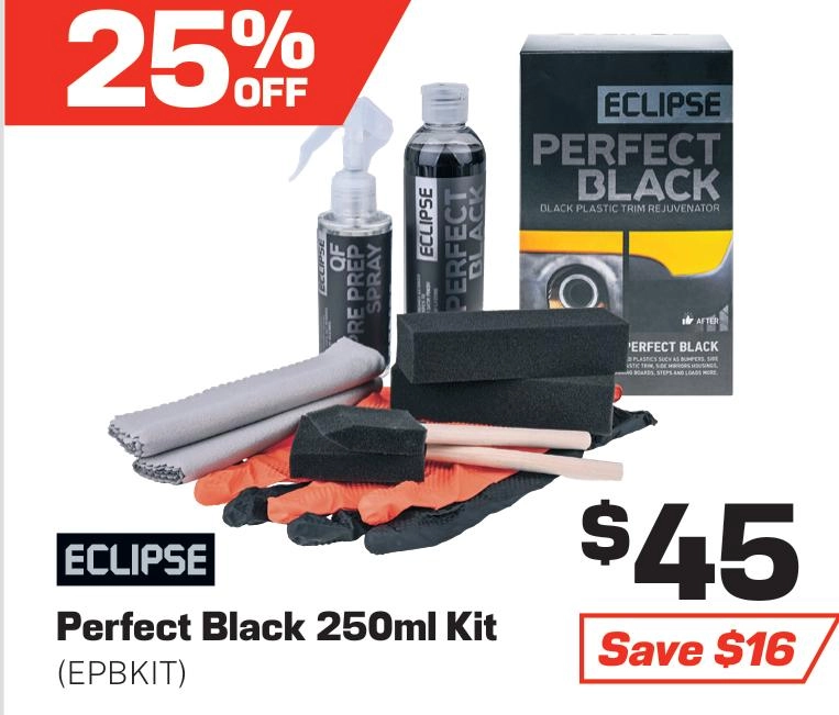 Eclipse Perfect Black Trim Restorer Kit 250ml