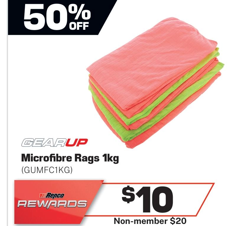 Gear Up Microfibre Rags 1kg - GUMFC1KG