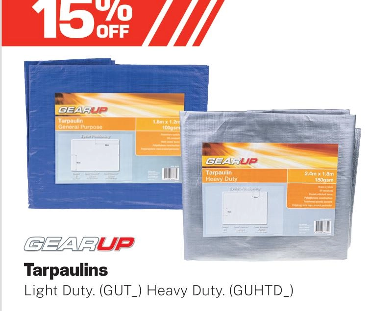 Gear Up Tarpaulins - Heavy Duty