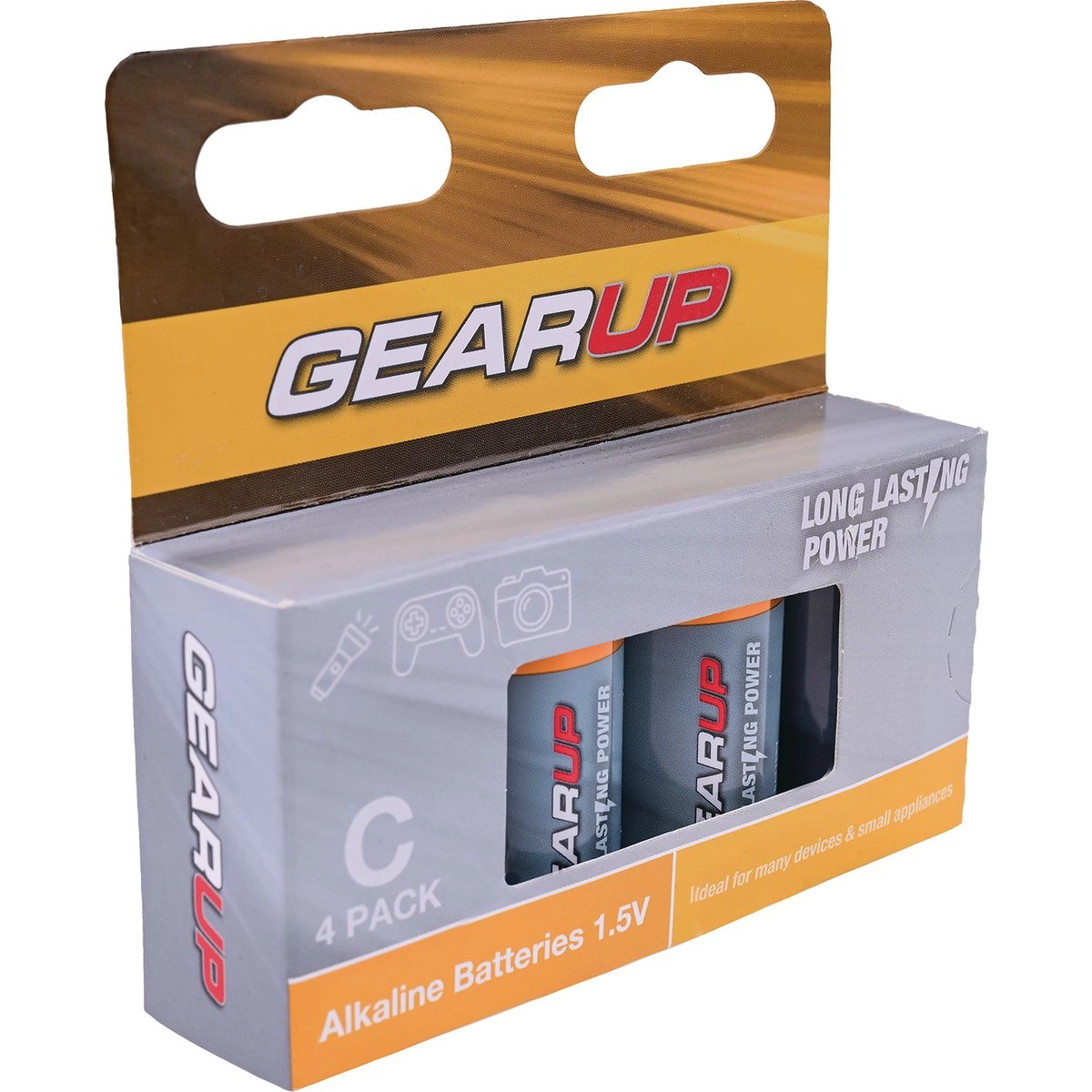 GearUp Alkaline C Size Batteries 4pcs - GUC-4