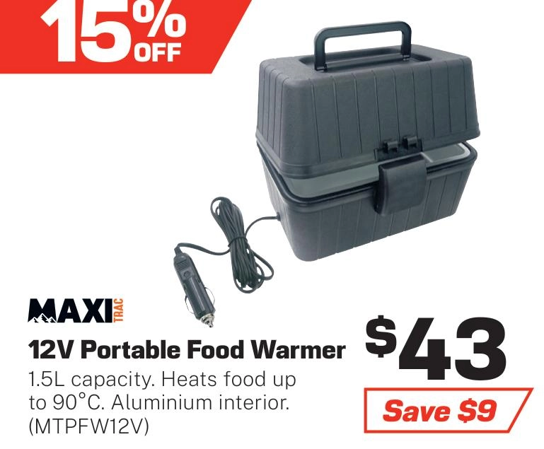 MaxiTrac 12V Portable Food Warmer