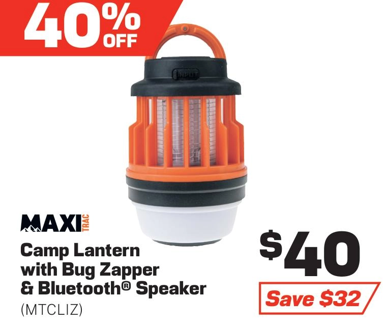 MaxiTrac 3 In 1 Rechargeable Camp Lantern With Bug Zapper