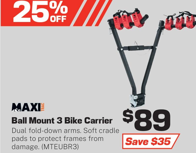 MaxiTrac Ball Mount 3 Bike Carrier - MTEUBR3