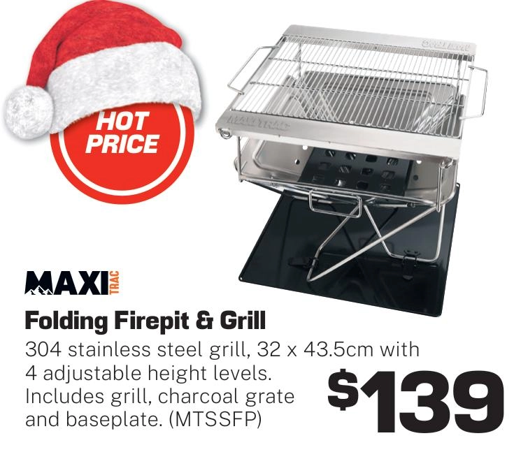 MaxiTrac Folding Firepit & Grill