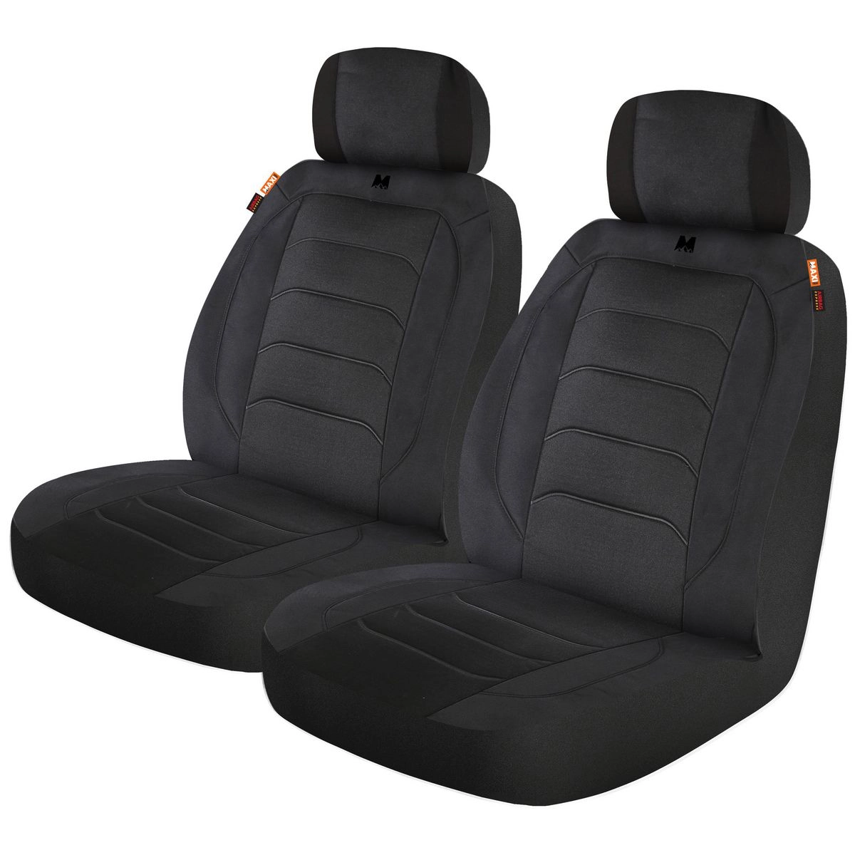 MaxiTrac Front Car Seat Covers Polyester, Black - Pair