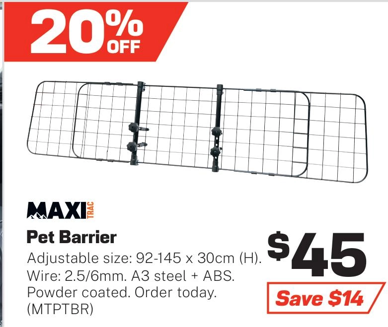 MaxiTrac Vehicle Pet Barrier