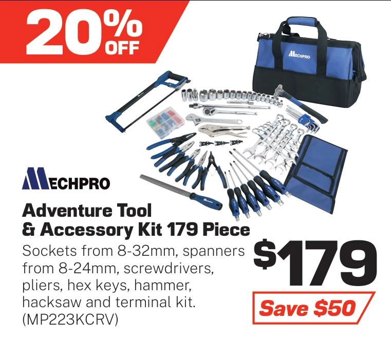 Mechpro 179 Piece Adventure Tool Kit - MP223KCRV