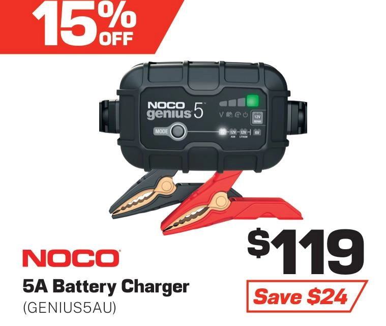 Noco Genius 6/12V 5A Battery Charger - GENIUS5AU