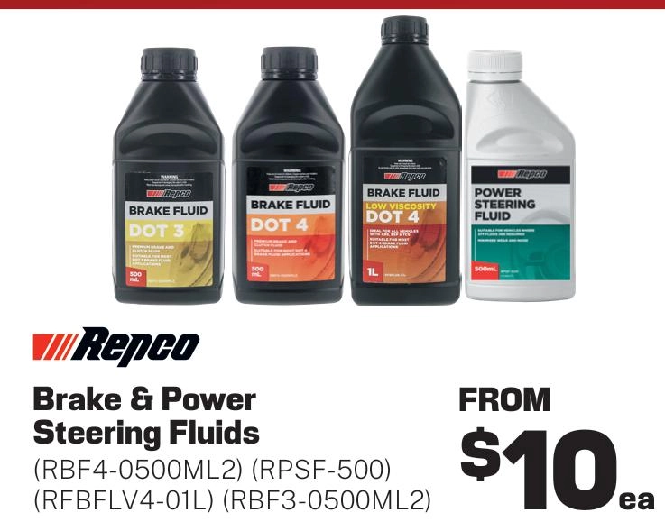 Repco Brake & Power Steering Fluids