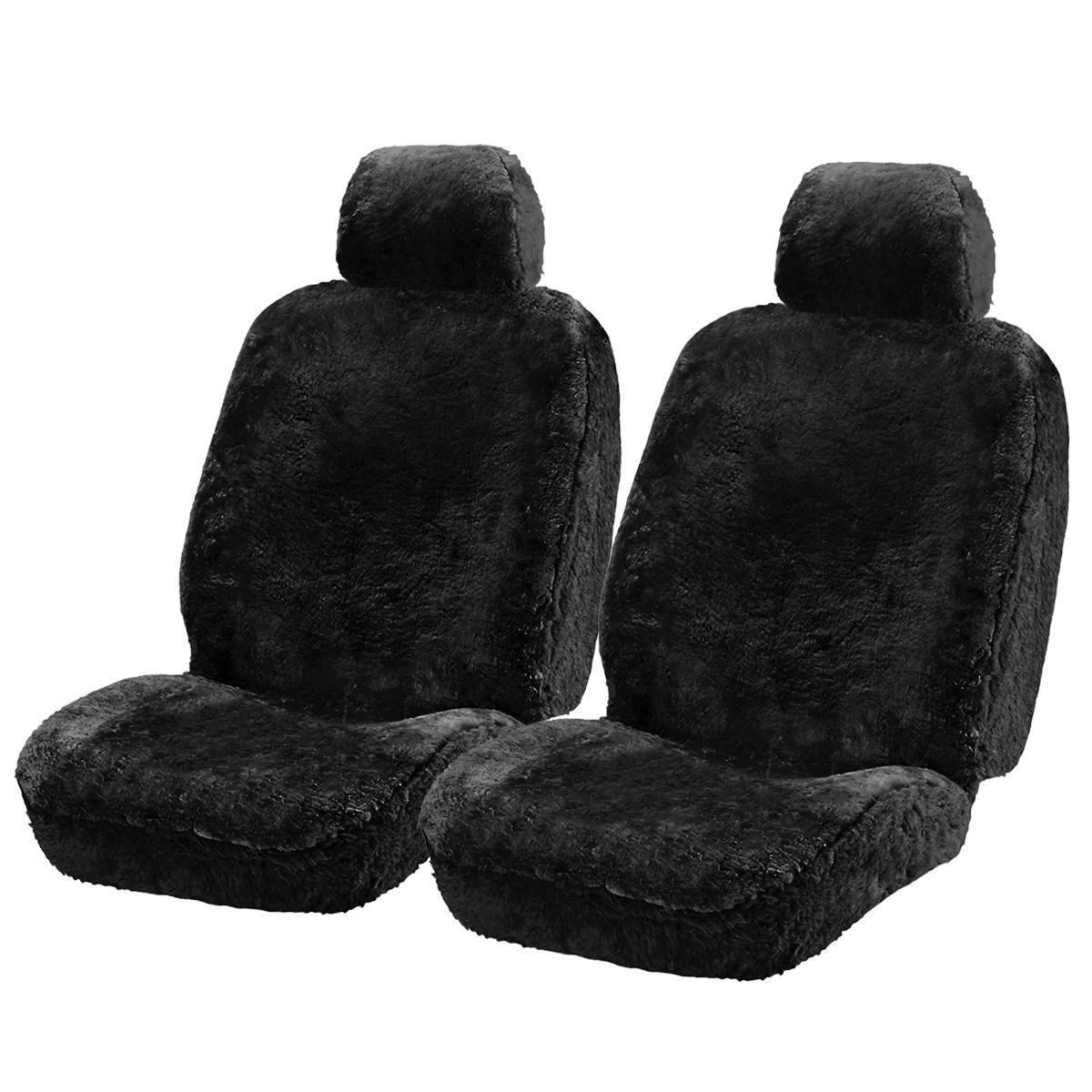 Repco Comfort Sheepskin Front Car Seat Covers, Black - Pair - RSCFTPRS30-BK-SSCT