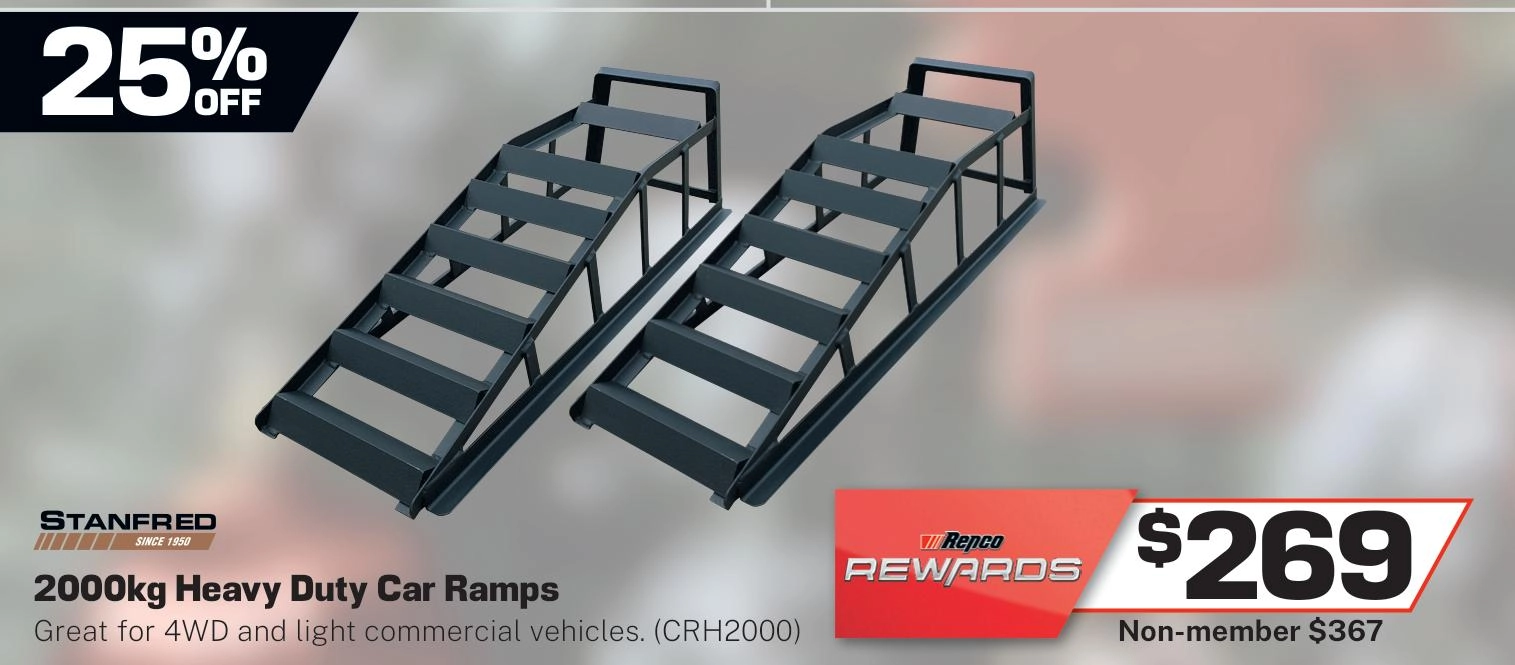 Stanfred Car Ramps Set 2000kg (Made in Australia) - CRH2000