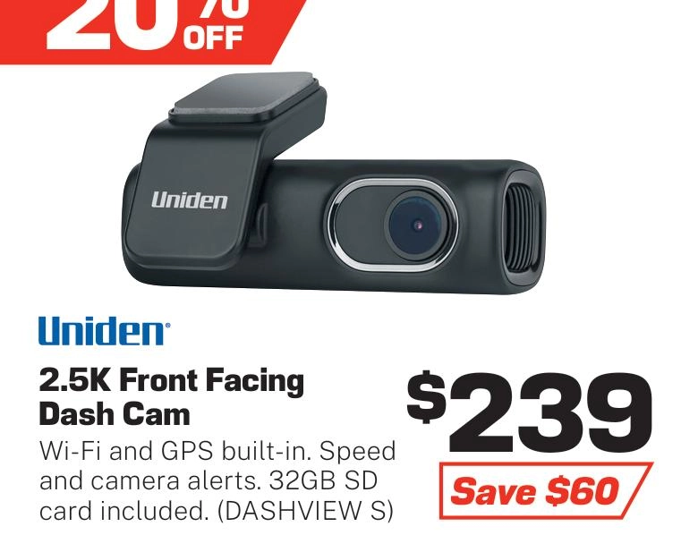 Uniden Dash Cam 2.5K Front Facing - DASHVIEW S