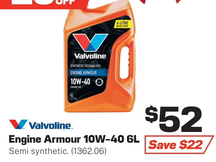 Valvoline Engine Armour 10W-40 Engine Oil 6L