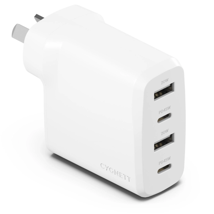 Cygnett PowerPlus 45W Multi Port Wall Charger (White)