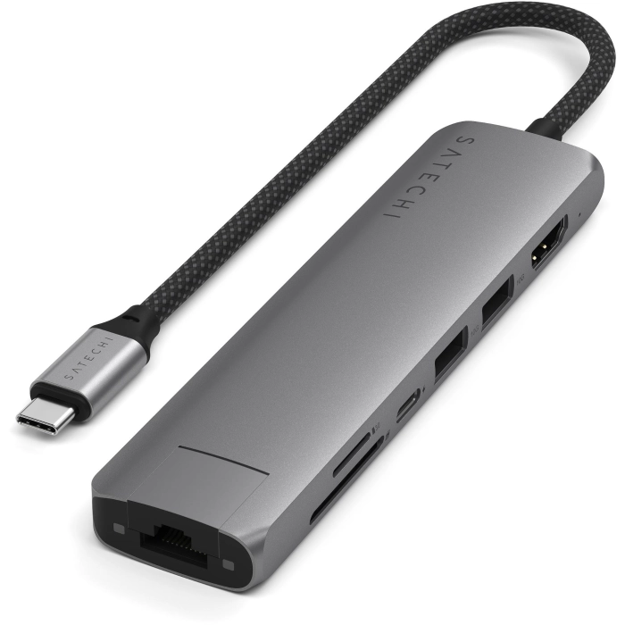 Satechi 7-in-1 USB-C Slim Multiport Adapter 4K (Space Grey)