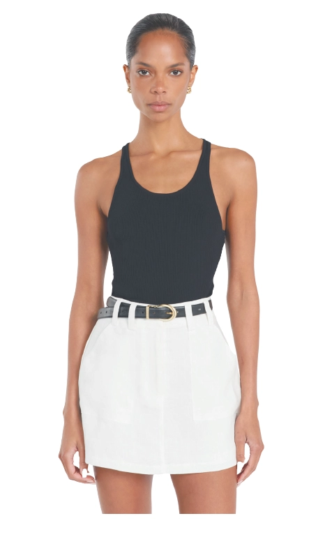 Eva Off White Linen Skort