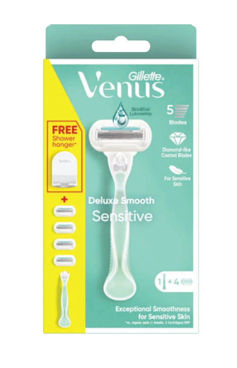 Gillette Venus Deluxe Smooth Sensitive Razor + 4 Refills