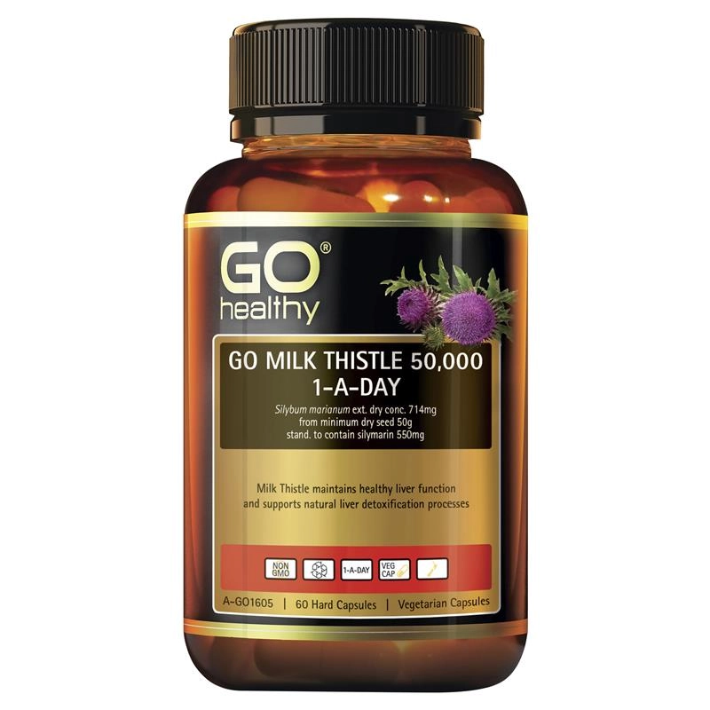 Go Healthy Milk Thistle 50,000 1-A-Day 60 Vege Capsules